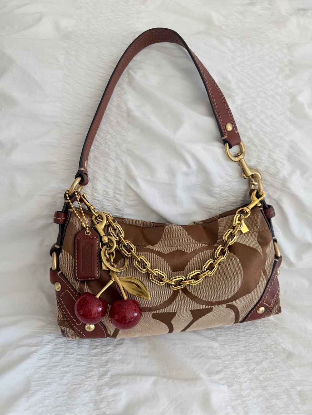 Vintage Coach Mini Carly Shoulder Bag w/ Gold Harware